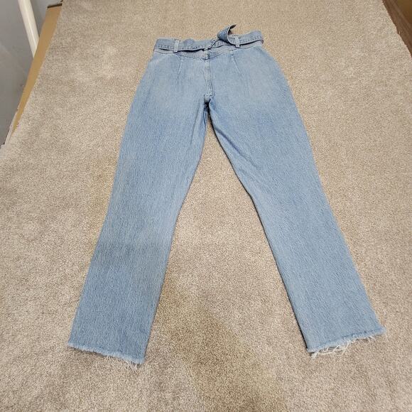 Abercrombie & Fitch A&F mom jeans 8R/ 29 light rise light wash Paperbag waist - Picture 1 of 12